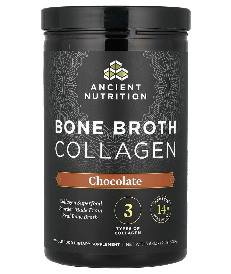 Ancient Nutrition Bone Broth Collagen Chocolate 1.2 lb (528 g)