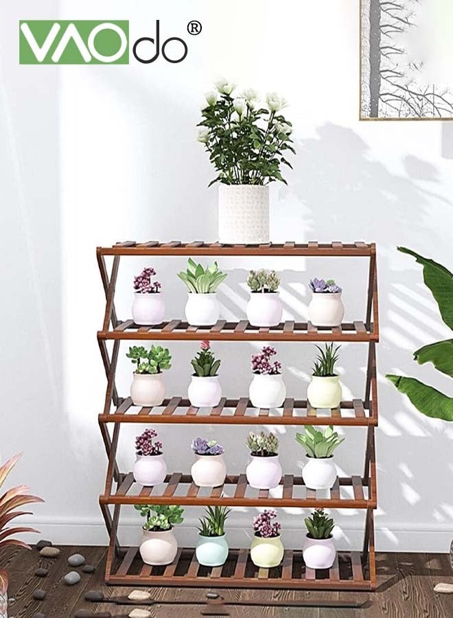 VAOdo 3-Tier Bamboo Shoe Rack ,  Super Load-bearing Foldable Shoe Shelf, Multifunctional Free Standing Storage Organizer for Bedroom Entryway Hallway Living Room  - Image 4