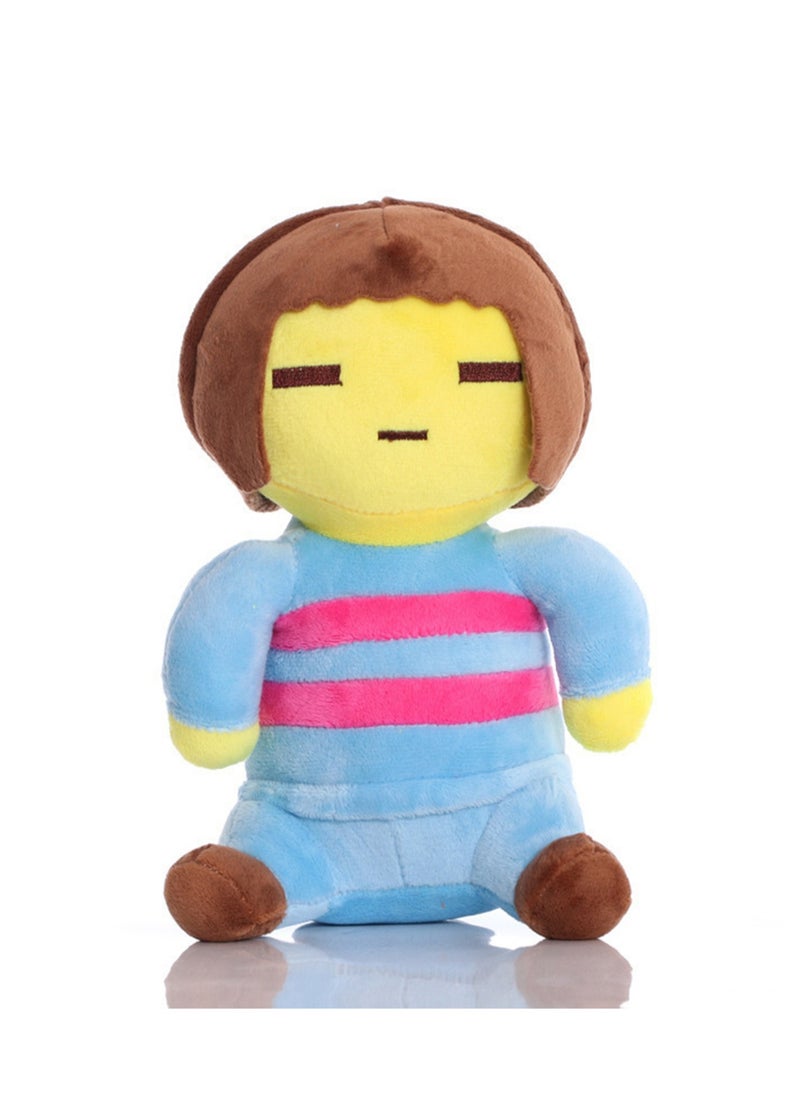 Undertale Plush Toy Game Peripheral Doll Cartoon Character Children's Birthday Gift (Blue and Red Girl)  - Image 1