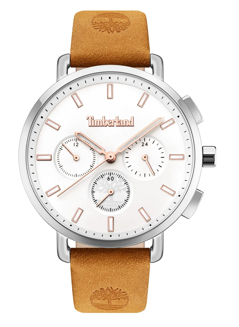 تمبرلاند Elmstead Women's Watch Analog White Dial Tan Leather Strap
