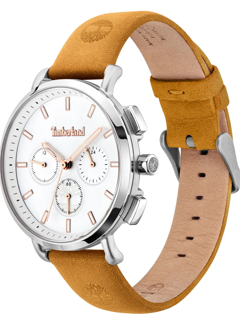 تمبرلاند Elmstead Women's Watch Analog White Dial Tan Leather Strap