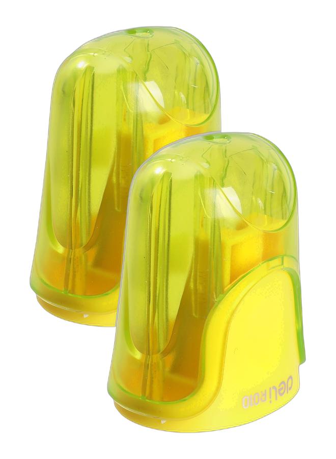 ديلي عبوة من قطعتين من مبراة أقلام رصاص بفتحة واحدة مع حاوية، للطلاب، والمشاريع الفنية، والفنانين - ألوان متنوعة - Image 1