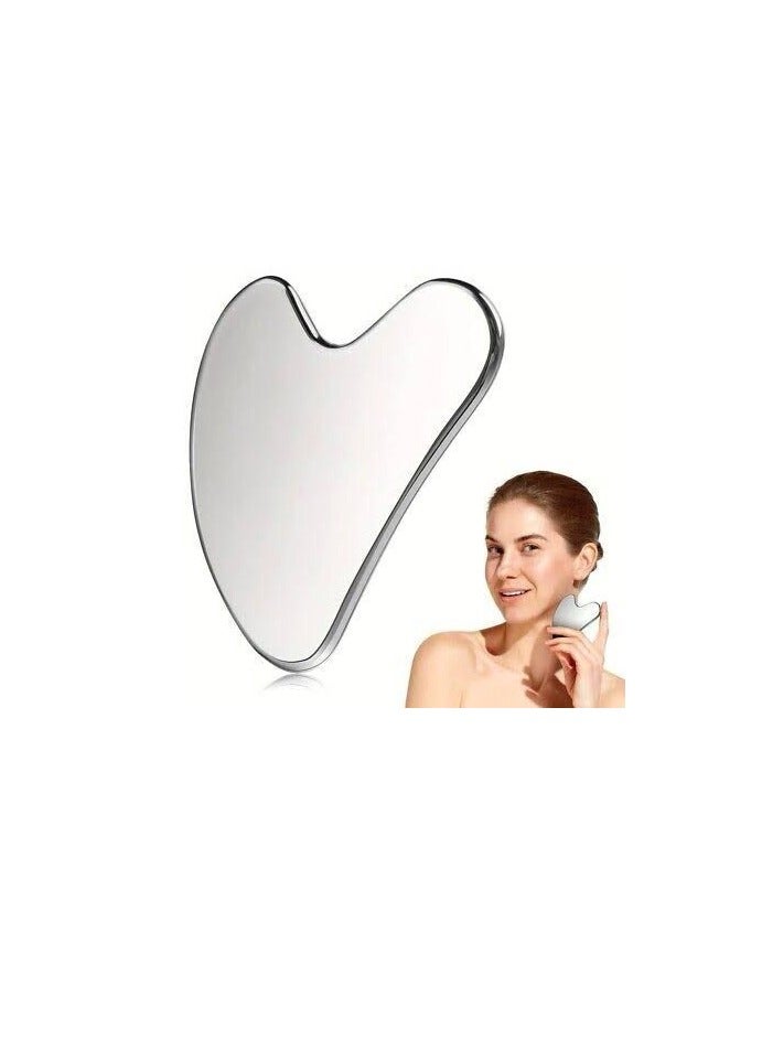 Gua Sha Massage Tool, Stainless Steel Gua Sha Tools, Gua Sha Facial Scraper, Gua Sha Facial Treatment with Heart Shape GSS12 - Image 1