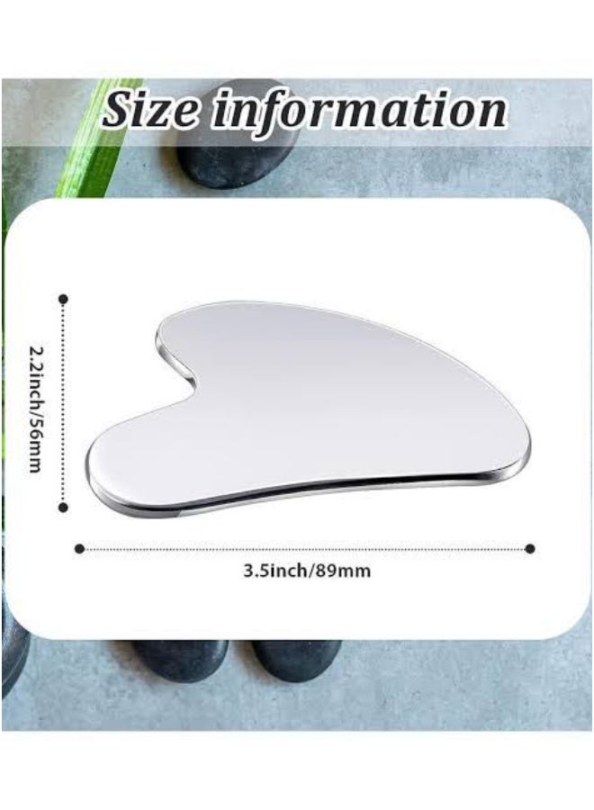 Gua Sha Massage Tool, Stainless Steel Gua Sha Tools, Gua Sha Facial Scraper, Gua Sha Facial Treatment with Heart Shape GSS12 - Image 3