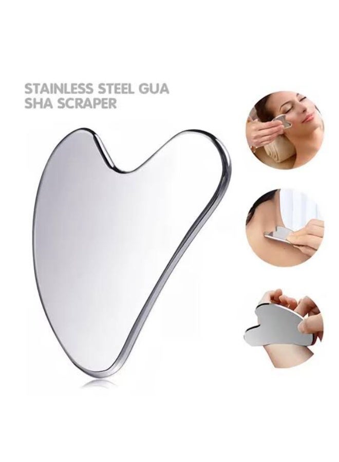 Gua Sha Massage Tool, Stainless Steel Gua Sha Tools, Gua Sha Facial Scraper, Gua Sha Facial Treatment with Heart Shape GSS12 - Image 4