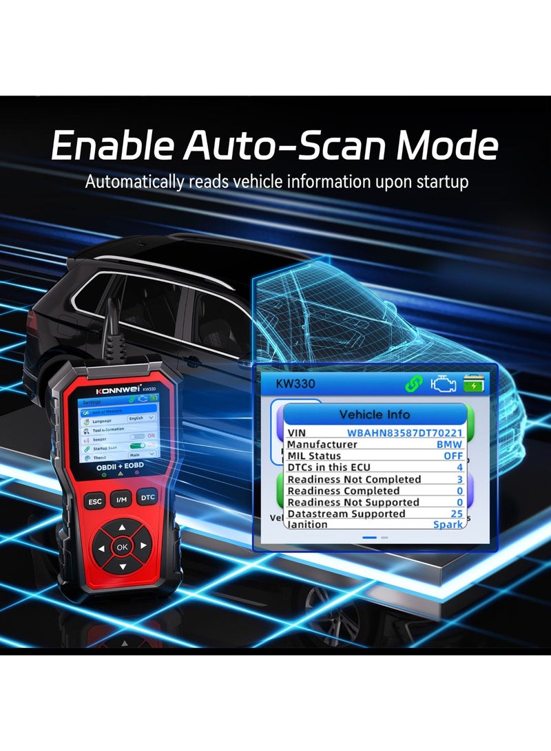 Konnwei KW330 Perfect Full OBDIl Functions Automotive Fault Diagnosis Instrument - Image 4