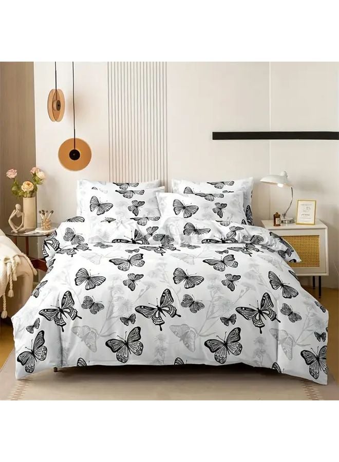 غطاء لحاف مجموعة طباعة الفراشة الخضراء 100% بوليستر ناعم قابل للتنفس 78.74 × 78.74 بوصة - Image 5