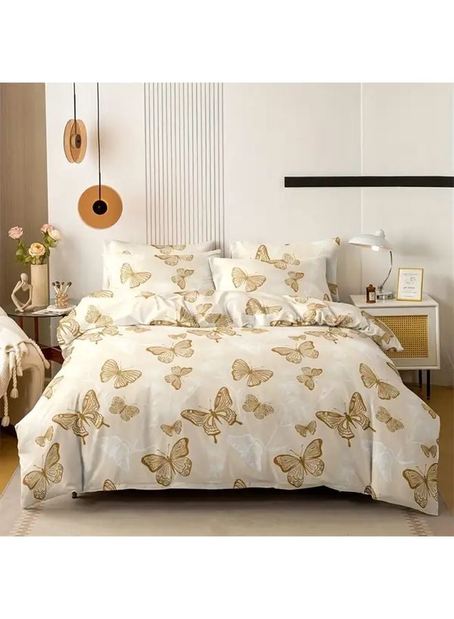 غطاء لحاف مجموعة طباعة الفراشة الخضراء 100% بوليستر ناعم قابل للتنفس 78.74 × 78.74 بوصة - Image 3