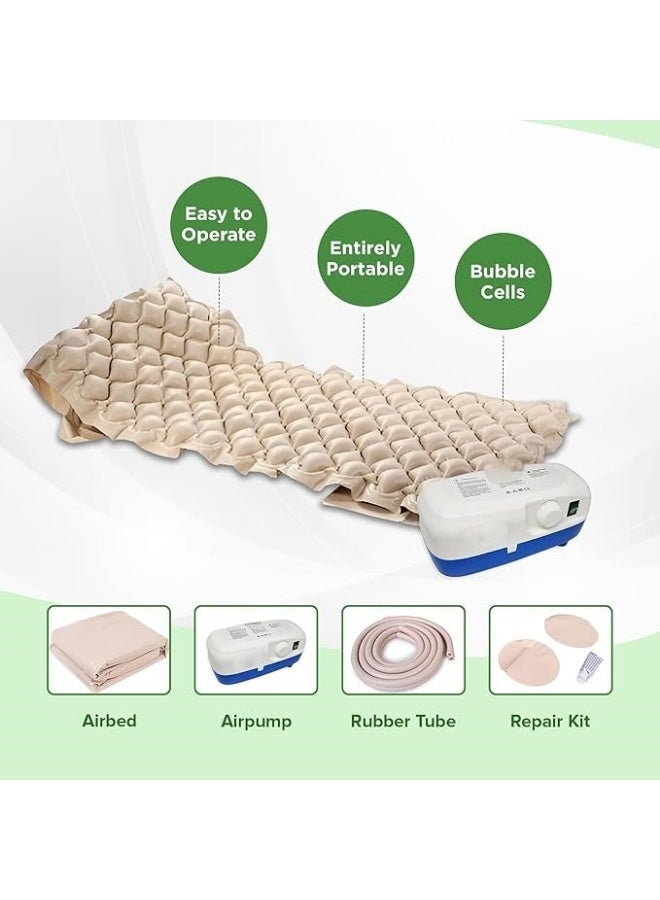 Inflatable Air Mattress with Alternating Air Support, PVC and Nylon Air Bed for Home Care and Comfortable Sleeping, Split King Size - Image 4