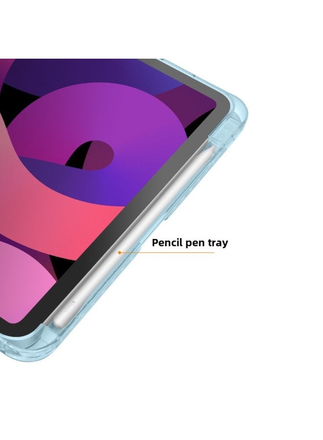 Applicable 2024ipad Air6 High Permeability Tri-fold Protective Cover 10.2/10.9 Pen Slot Leather Cover Pro11/13-Color:Black (transparent)-Applicable Models:Ipad 10.2 (2019/20/21) 789 Generation - Image 4