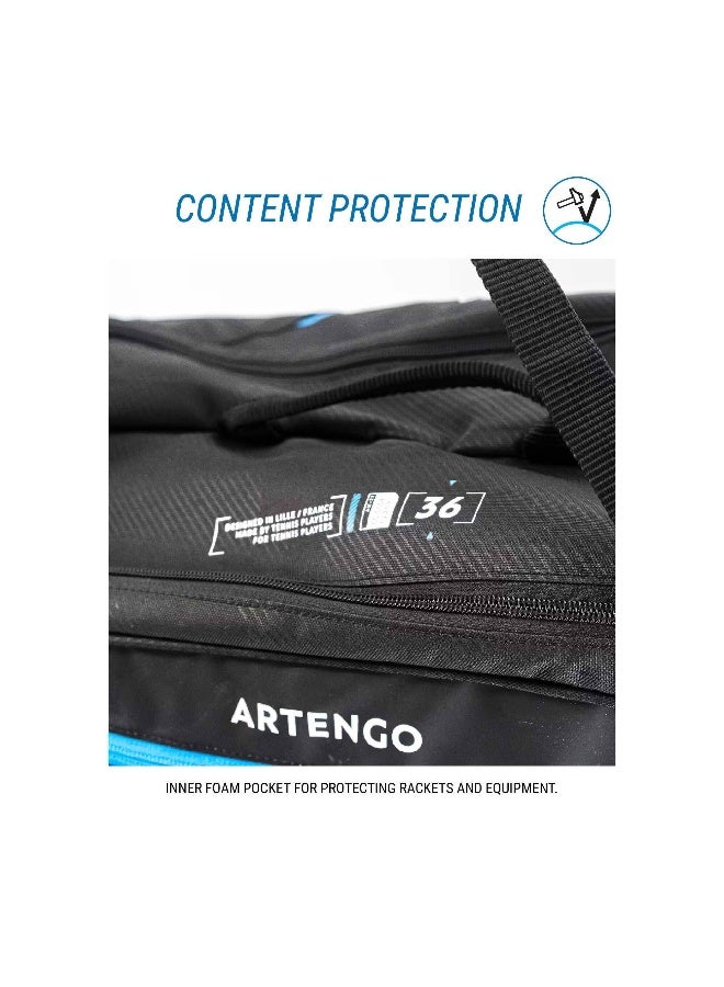 ARTENGO ARTENGO BY DECATHLON,Tennis Racket Backpack Medium - 9R Black/Blue - Image 2
