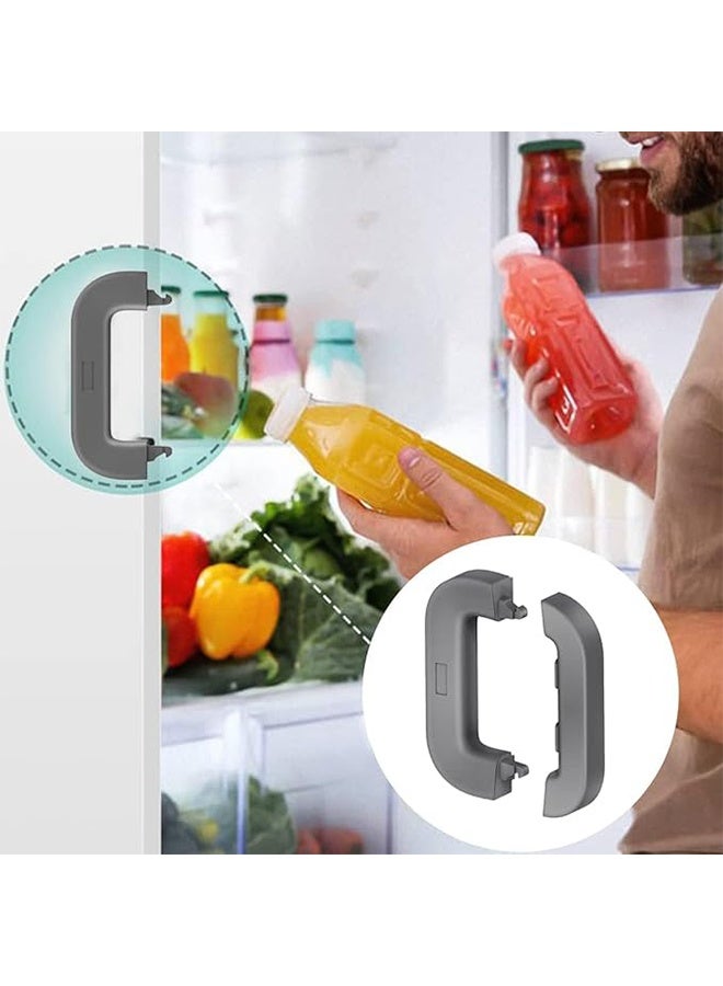 2-Piece Fridge Freezer Door Lock Latch, Home Fridge Locks, Sealing Strip, Automatically Lock While Closing the Door, Grey - Image 5