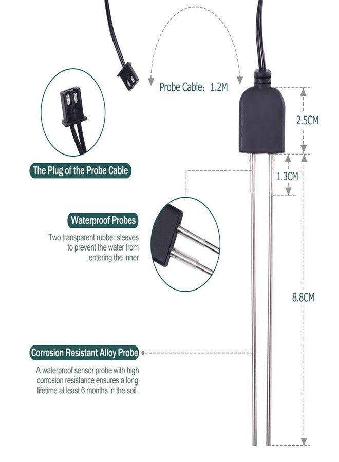 IS 2 Sets Resistive Soil Moisture Meter, Icstation Soil Hygrometer Sensor Test Kit with Corrosion Resistant Probe, Digital Analog Signal Output for Arduino Garden Plant Care Automatic Watering System - Image 3