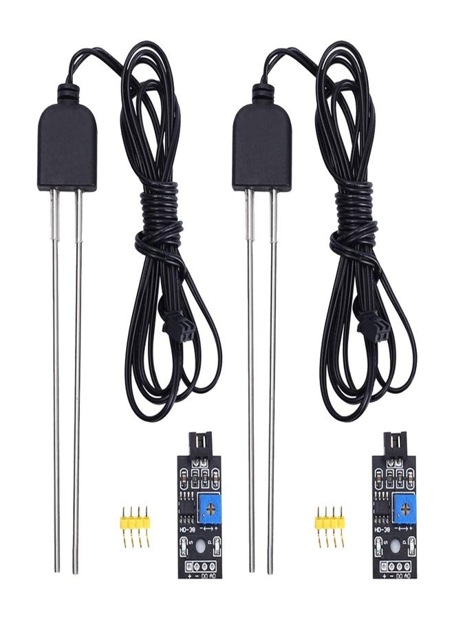 IS 2 Sets Resistive Soil Moisture Meter, Icstation Soil Hygrometer Sensor Test Kit with Corrosion Resistant Probe, Digital Analog Signal Output for Arduino Garden Plant Care Automatic Watering System - Image 1