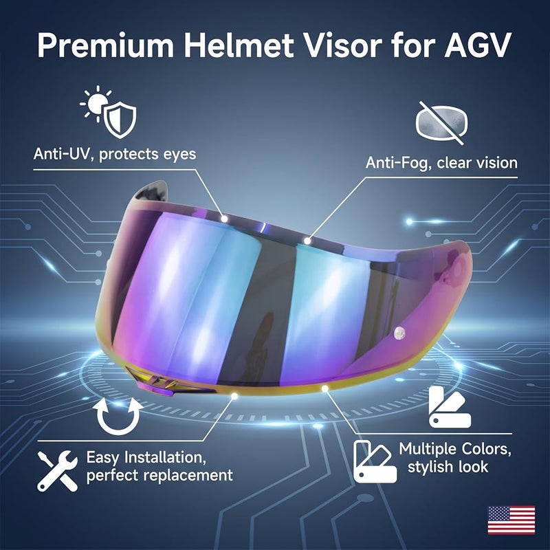 Aumotop Helmet Visor Replacement for AGV K1 K3SV K5 Full Face Helmet Motorcycle Wind Shield Helmet Lens - Image 3