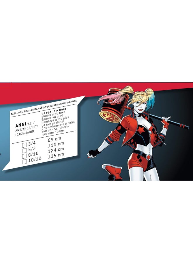 Ciao زي هارلي كوين للفتيات من 10-12 سنة | زي تنكر سوبر هيرو من دي سي كومكس | يشمل سترة، تي شيرت، شورتات وجوارب ساق - Image 3