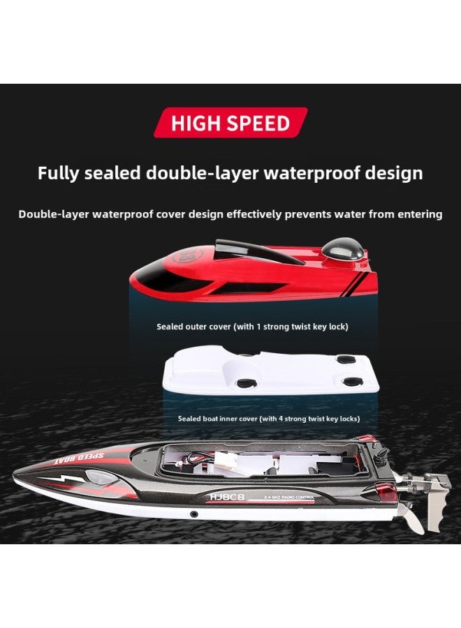 High-Speed Remote Control Boat HJ808 2.4G Hydrodynamic Racing Yacht Model Children's Toy Competitions Boat For Boys-Color:Blue (Chinese Packaging) - Image 4