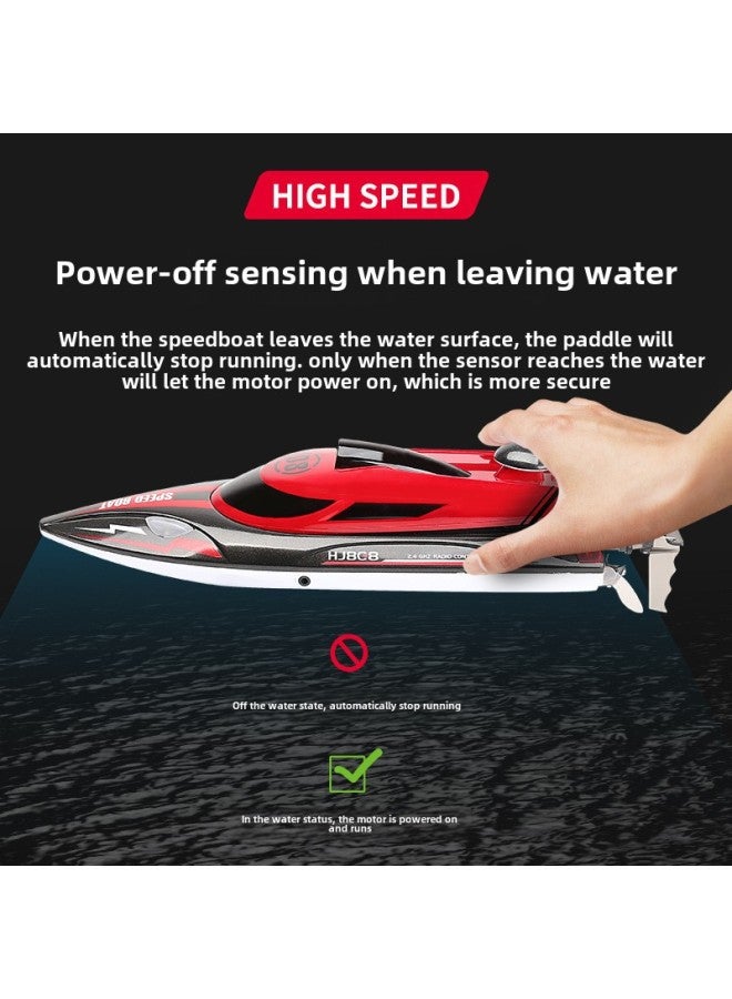 High-Speed Remote Control Boat HJ808 2.4G Hydrodynamic Racing Yacht Model Children's Toy Competitions Boat For Boys-Color:Blue (Chinese Packaging) - Image 5