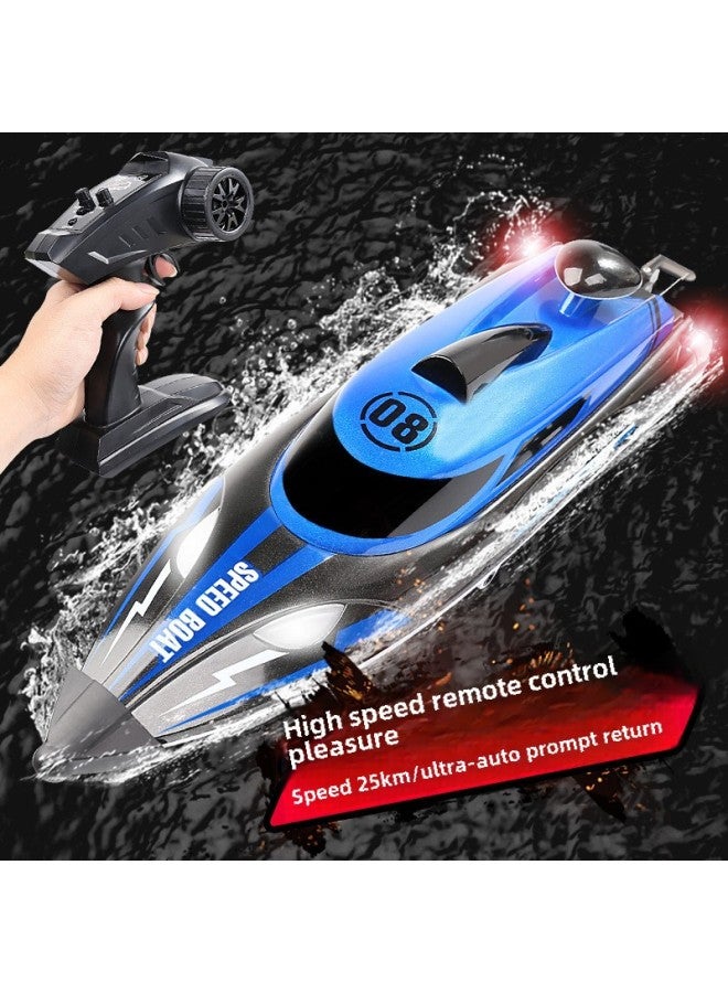 High-Speed Remote Control Boat HJ808 2.4G Hydrodynamic Racing Yacht Model Children's Toy Competitions Boat For Boys-Color:Blue (Chinese Packaging) - Image 3