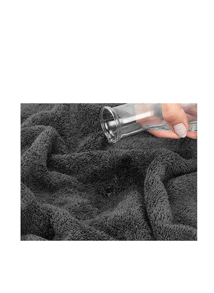Safi Plus Towel Set 3 Piece Luxury Hotel Quality 600 GSM 100% Genuine Combed Cotton, Super Soft & Absorbent Family Bath Towels -  1 Bath Towel, 1 Hand Towel, 1 Washcloth - Dark Grey  - Image 4