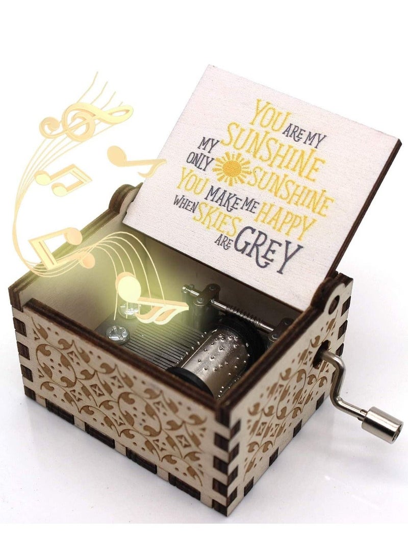 كابتن تيك Wooden Color Painted Music Box You are My Sunshine Coloured Drawing Box, Gifts for Daughter, Son, Love Ones Wedding Anniversary Birthday Valentine's Day - Image 1