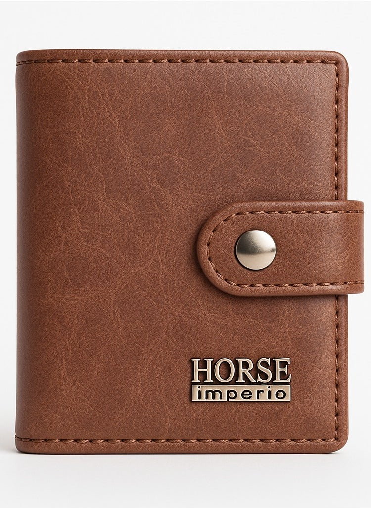 هورس حافظة كروت جلد من Horse Imperial – تصميم صغير بحجم الجيب مع زر إغلاق -هافان- 223 