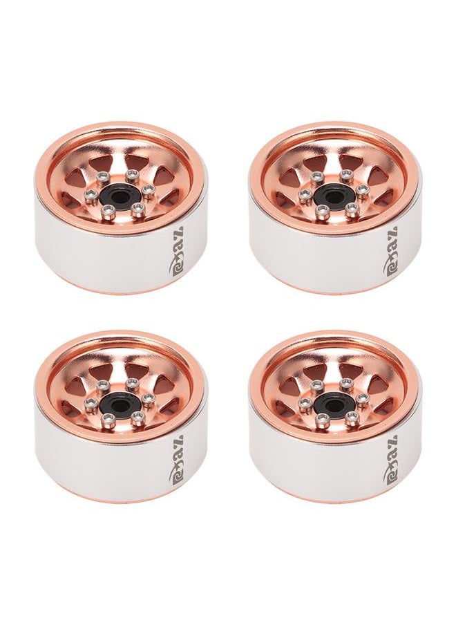Thoraya 4pcs RC Car Wheel Hub 1.0in Crawler Car General 7mm Hex Driver Silver Outer Triangular 9 Holes Metal Wheel Rims Gold  - Image 4