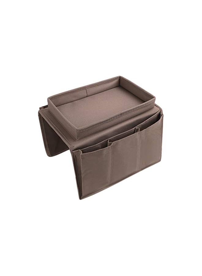 The Bros منظم ذراع الأريكة - حاملي المجلات - جيب منظم ذراع الأريكة - أريكة - كرسي ذراع - حامل جهاز التحكم عن بعد - منظم الهاتف المحمول - كتاب - ترتيب الأريكة - كراسي الأريكة - منظم الأريكة (بني) - Image 5