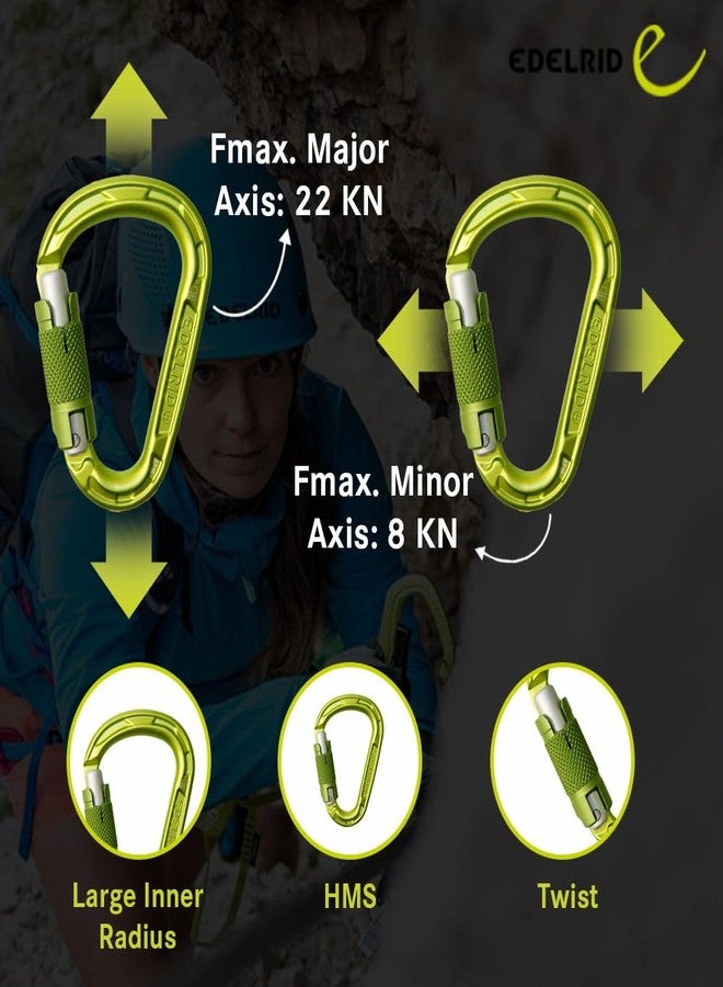 Edelrid HMS Strike Twist Locking Climbing Carabiner - Lightweight, Robust Aluminum Carabiner Hook for Heavy Duty Climbing, EN 12275 Certified - Image 3