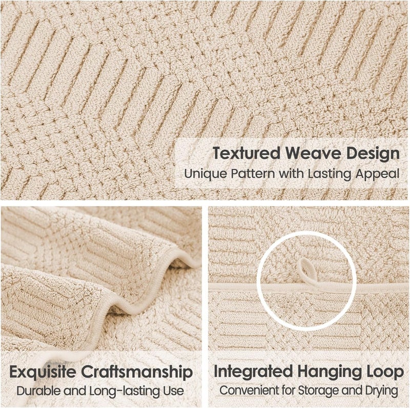 JML Microfier Bath Towels Set, Large Microfier Body Towel for Adult, 2 Pack, 30" x 60", Oversized, Soft, Super Absorbent, Fast Drying, Use for Suana,Gym,Sport, Fitness, Yoga, Diamond Cross Grid Camel - Image 3