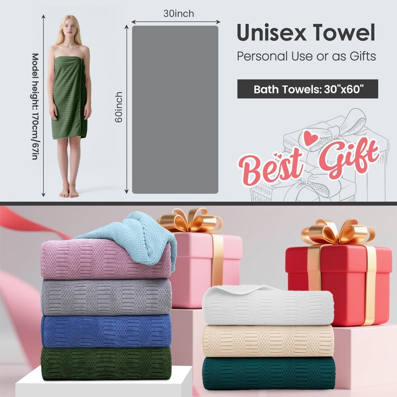 JML Microfier Bath Towels Set, Large Microfier Body Towel for Adult, 2 Pack, 30" x 60", Oversized, Soft, Super Absorbent, Fast Drying, Use for Suana,Gym,Sport, Fitness, Yoga, Diamond Cross Grid Camel - Image 2