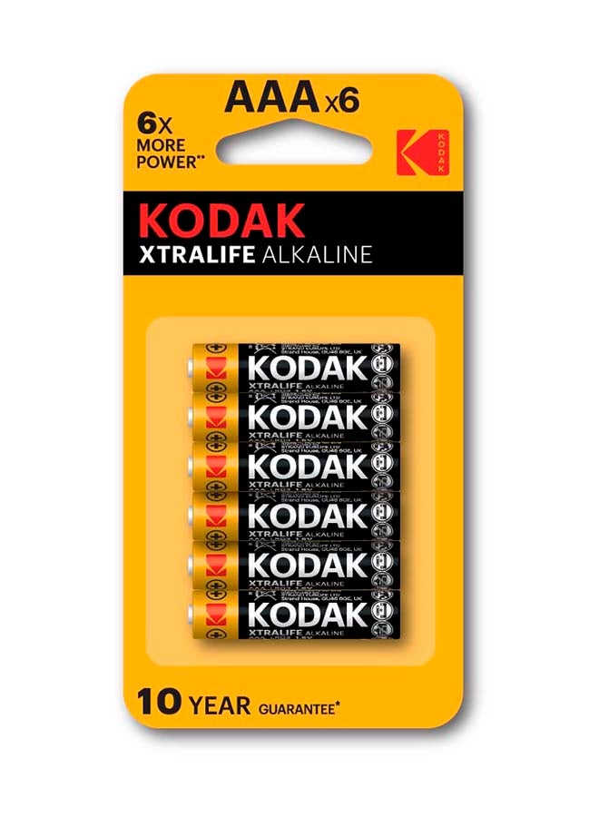 Kodak بطاريات كوداك إكسترا لايف قلوية AAA - 6 قطع