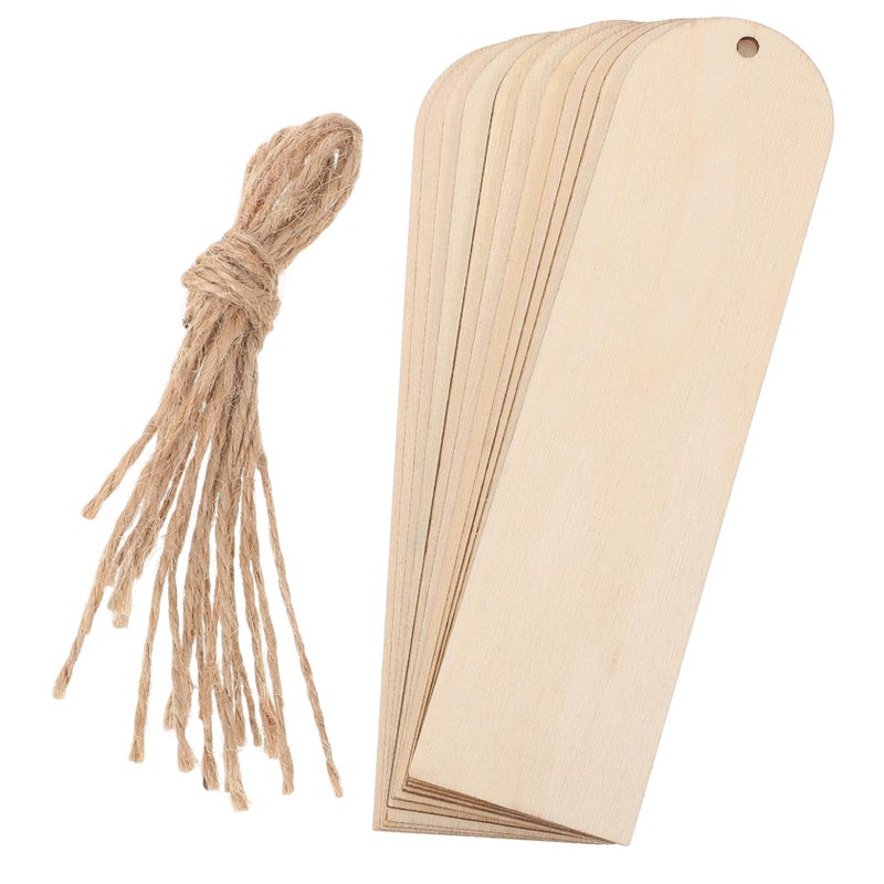Unfinished Wooden Record Divider Tags with Jute Rope 30PCS DIY Bookmarks for Crafts Home Decor - Image 2