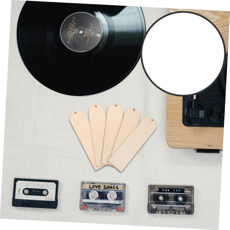 Unfinished Wooden Record Divider Tags with Jute Rope 30PCS DIY Bookmarks for Crafts Home Decor - Image 3
