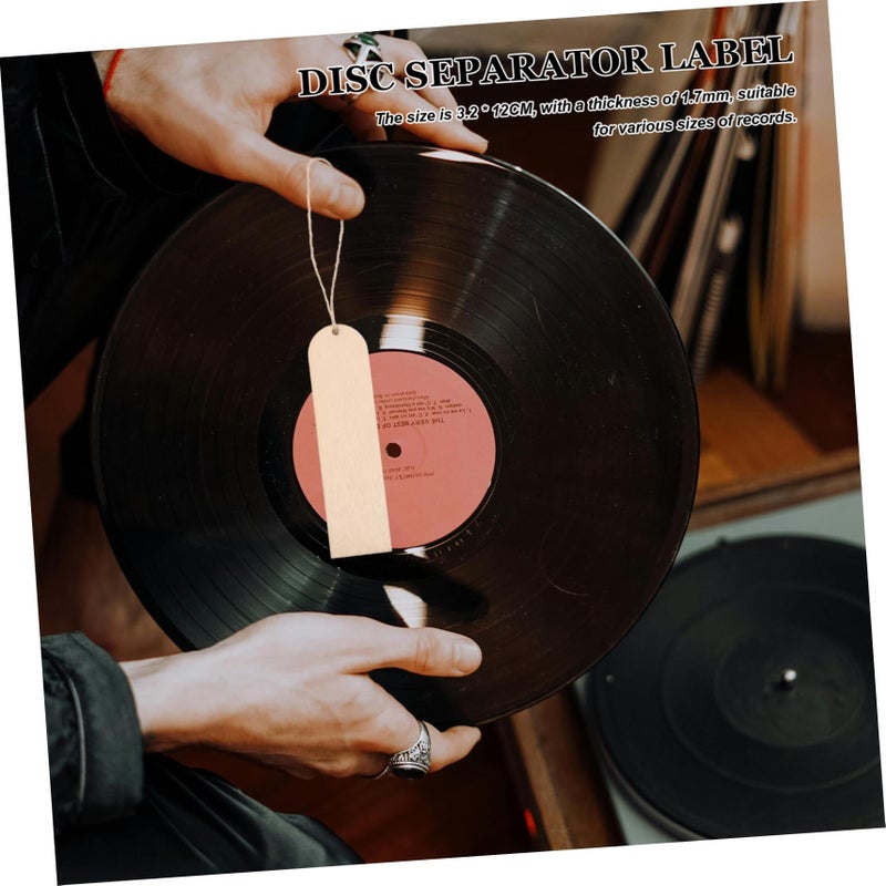 Unfinished Wooden Record Divider Tags with Jute Rope 30PCS DIY Bookmarks for Crafts Home Decor - Image 5