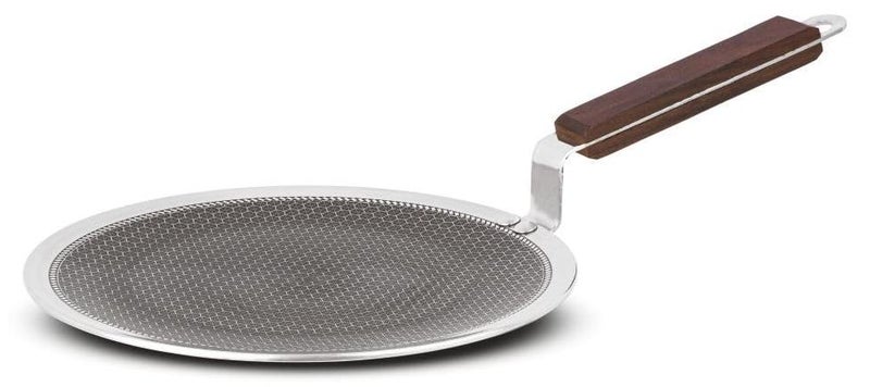 Orange Triply Stainless Steel Honeycomb 28cm Non-Stick Roti/Parathas/Concave Tawa | Scratch Resistant | Induction Friendly | Riveted Cool Touch Handle | 2.5mm Thickness | 5Year Warranty - Image 1