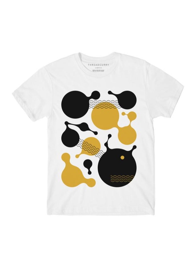 THREADCURRY THREADCURRY Creative Modern Pattern Abstract Cotton Graphic Printed Tshirt for Boys  - Image 1