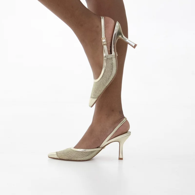 LAMARAPARIS KENIA 7CM HEEL NETTED SLING BACK SHOE