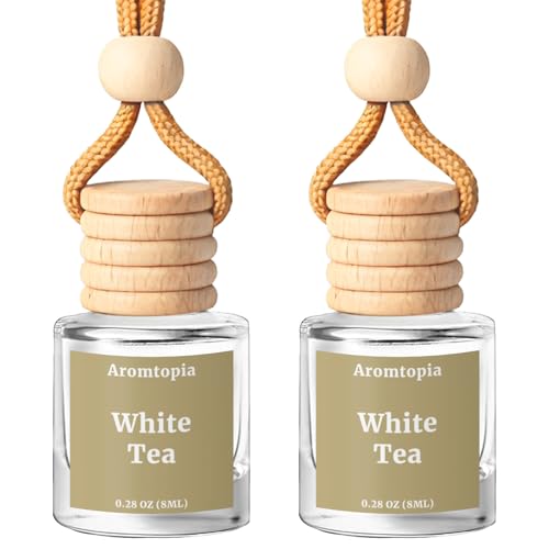 Aromtopia Car Air Freshener Hanging 2 Pack Car Air Fresheners Diffuser White Tea Fragrance Oil Diffuser for Car Long Lasting Fragrance Inspired by ShangriLa Hotel - Image 1