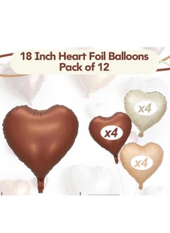 Brown Heart Balloons, 12 Pcs Retro Coffee Cream Beige Foil Heart Shape Balloons Valentines 18inch Foil Balloons ,Helium ,Nude Neutral Balloon for, Brithday Party, Baby Shower - pzsku/Z920FBBE279A23BF62B69Z/45/_/1740309583/81e70177-72e8-4700-9ec1-fa6eb789c5bb