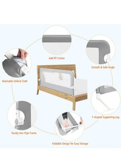 Gonice Rails for Toddlers Swing Down Safety Bed Guard for Convertible Crib Folding Toddler Bed Rails Guard for Kids Twin Double Full-Size Queen & King Mattress  - Image 3