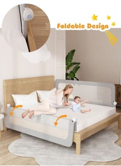 Gonice Rails for Toddlers Swing Down Safety Bed Guard for Convertible Crib Folding Toddler Bed Rails Guard for Kids Twin Double Full-Size Queen & King Mattress  - Image 1