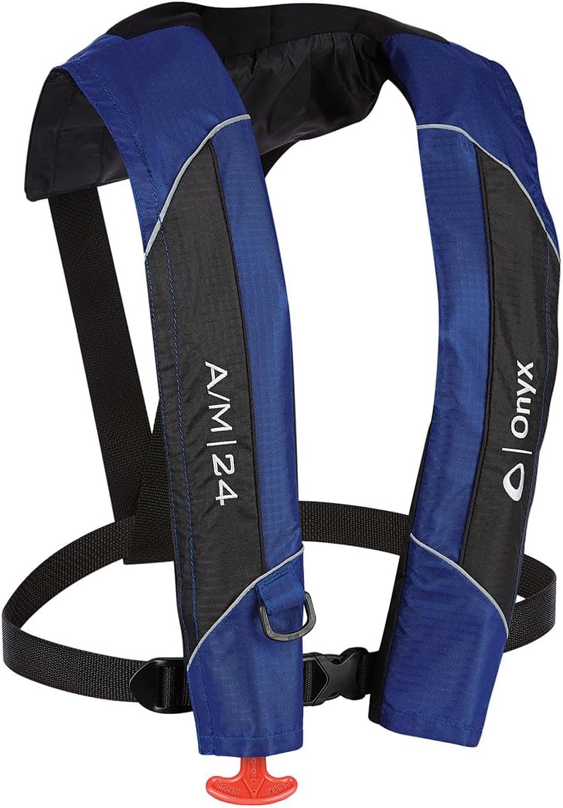 Onyx A/M-24 Automatic/Manual Inflatable Life Jacket, U.S. Coast Guard Approved, Low Profile, Compact Design, Manual Convertible Inflation Option - Image 1