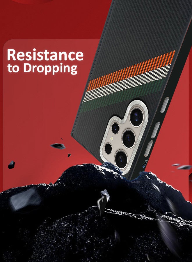 CATANES [for Samsung Galaxy S24 Ultra] Case Cover Carbon Fiber Pattern Phone Case Slim Shockproof Back Cover - Image 3