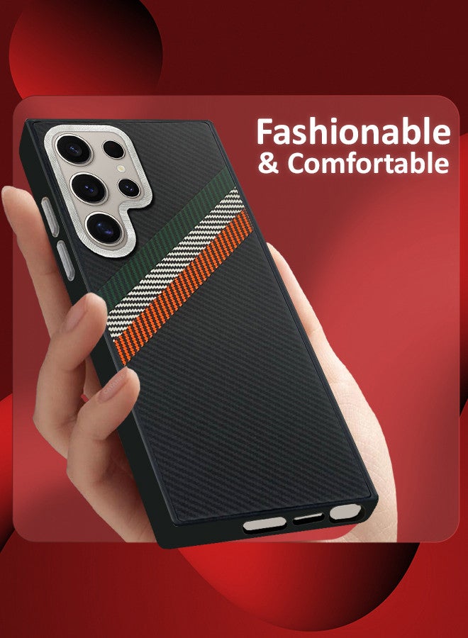 CATANES [for Samsung Galaxy S24 Ultra] Case Cover Carbon Fiber Pattern Phone Case Slim Shockproof Back Cover - Image 4
