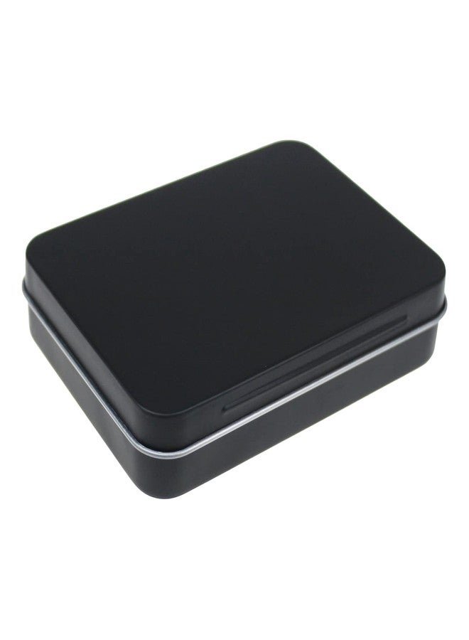 Thintinick 12 Pieces Rectangular Metal Empty Hinged Tins Containers Basic Necessities Home Storage Organizer Mini Box Set, 4.5 x 3.3 x 0.87 inches (Black) - Image 2
