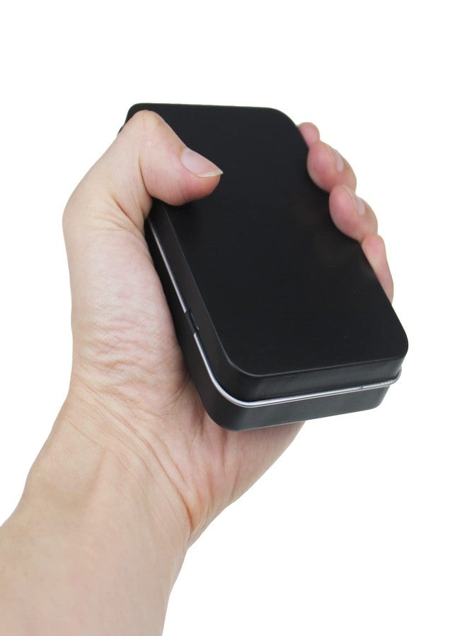 Thintinick 12 Pieces Rectangular Metal Empty Hinged Tins Containers Basic Necessities Home Storage Organizer Mini Box Set, 4.5 x 3.3 x 0.87 inches (Black) - Image 5