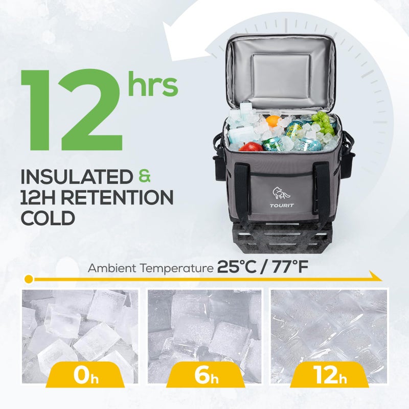 TOURIT Portable 50-Can Collapsible Rolling Soft Cooler with 29L Space & Reinforced All-Terrain Cart with Wheels Easy Transportation, Large Leakproof Travel Beach Ice Chest for Grocery Shopping - Image 4