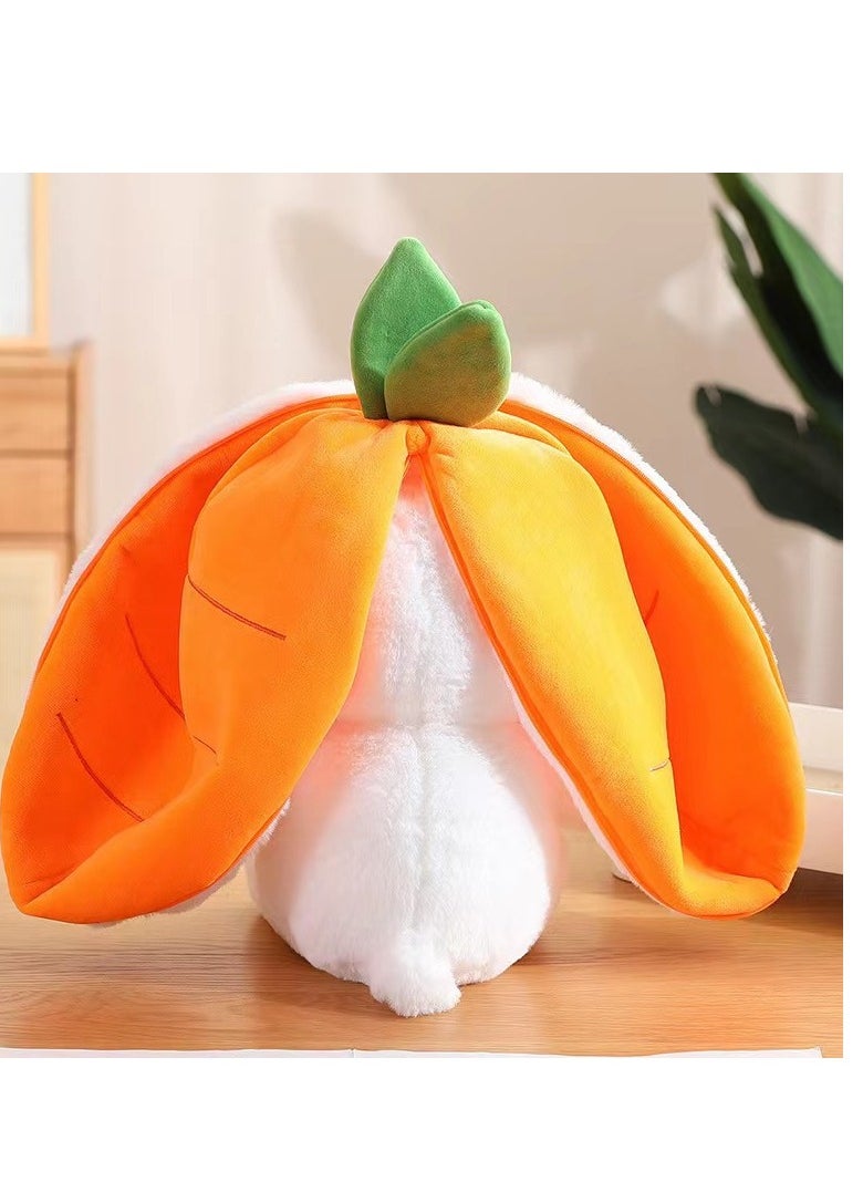 AROAQ Strawberry Bunny Plush Toys, Rabbit Muppet Toys, Bunny Toy Carrot Plush with Zipper, Long Ears Carrot Strawberry Turn Into Rabbit Stuffed Doll Toy For Kids Gift  - Image 4