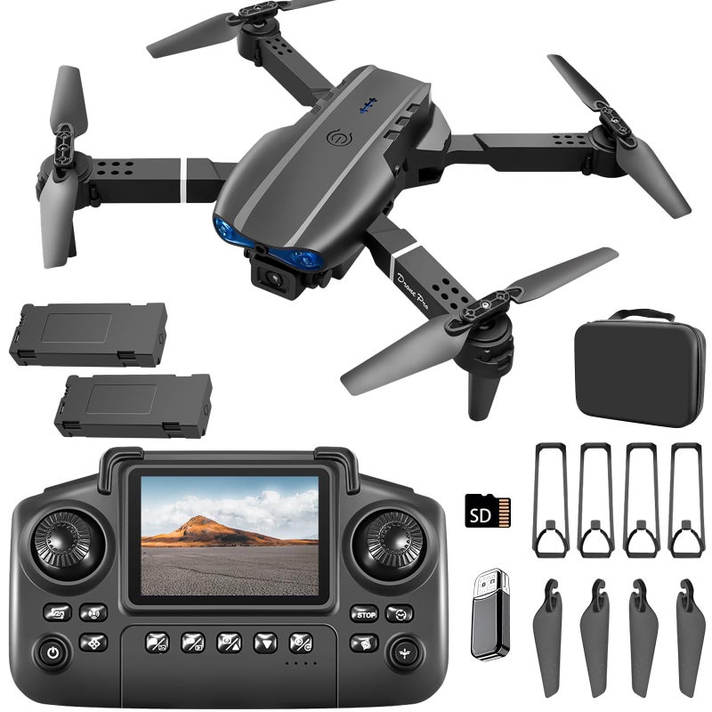 elecci E99 Drone with Screen Controller Twobatteries Altitude Hold One Key Take OffLanding Active Obstacle Avoidance with Black Outdoor Carrying Case Black 2 batteries - Image 2